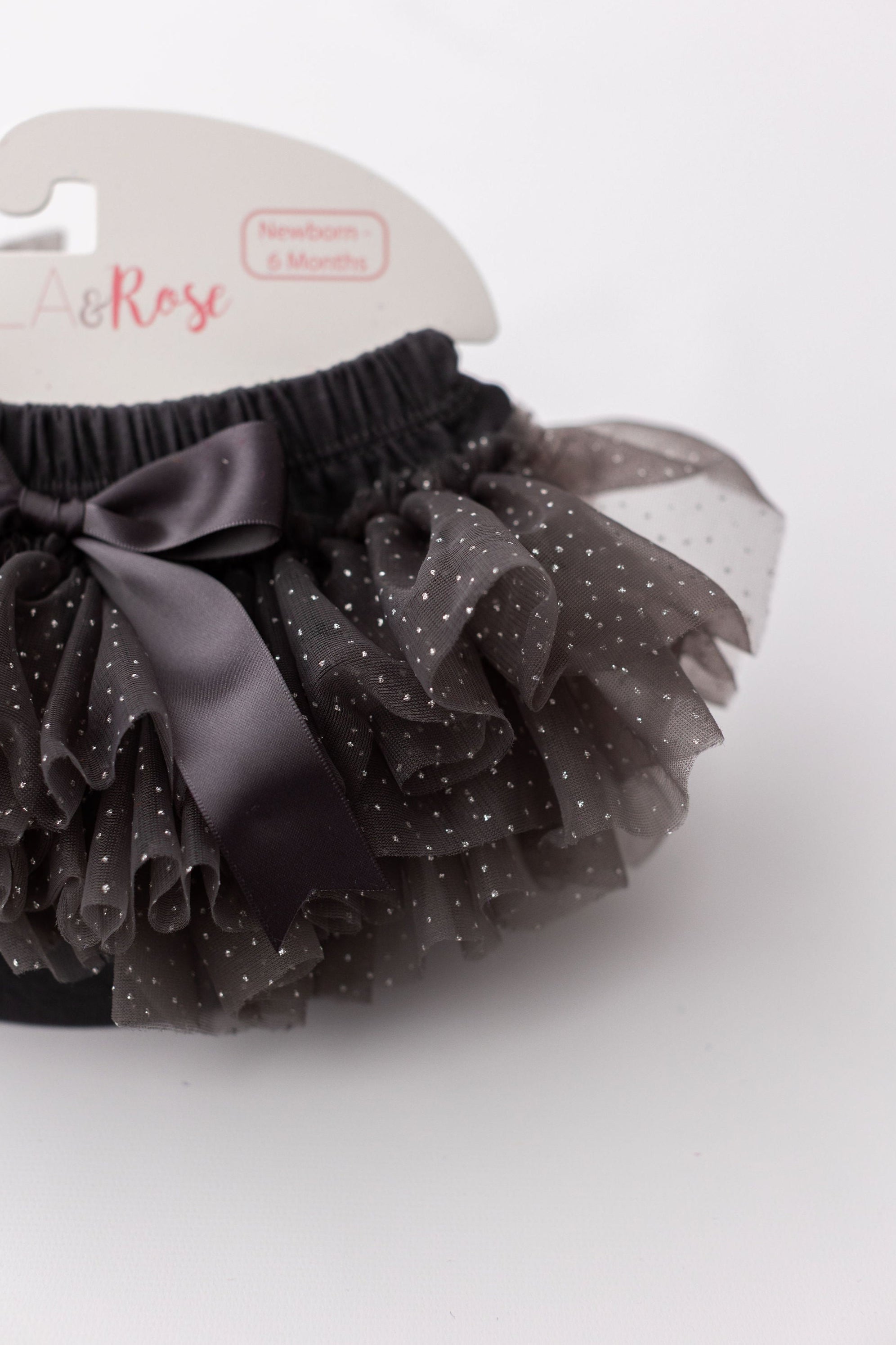 SALE Charcoal & Silver Glitter Ruffle Tutu Bloomer by Mila & Rose ®