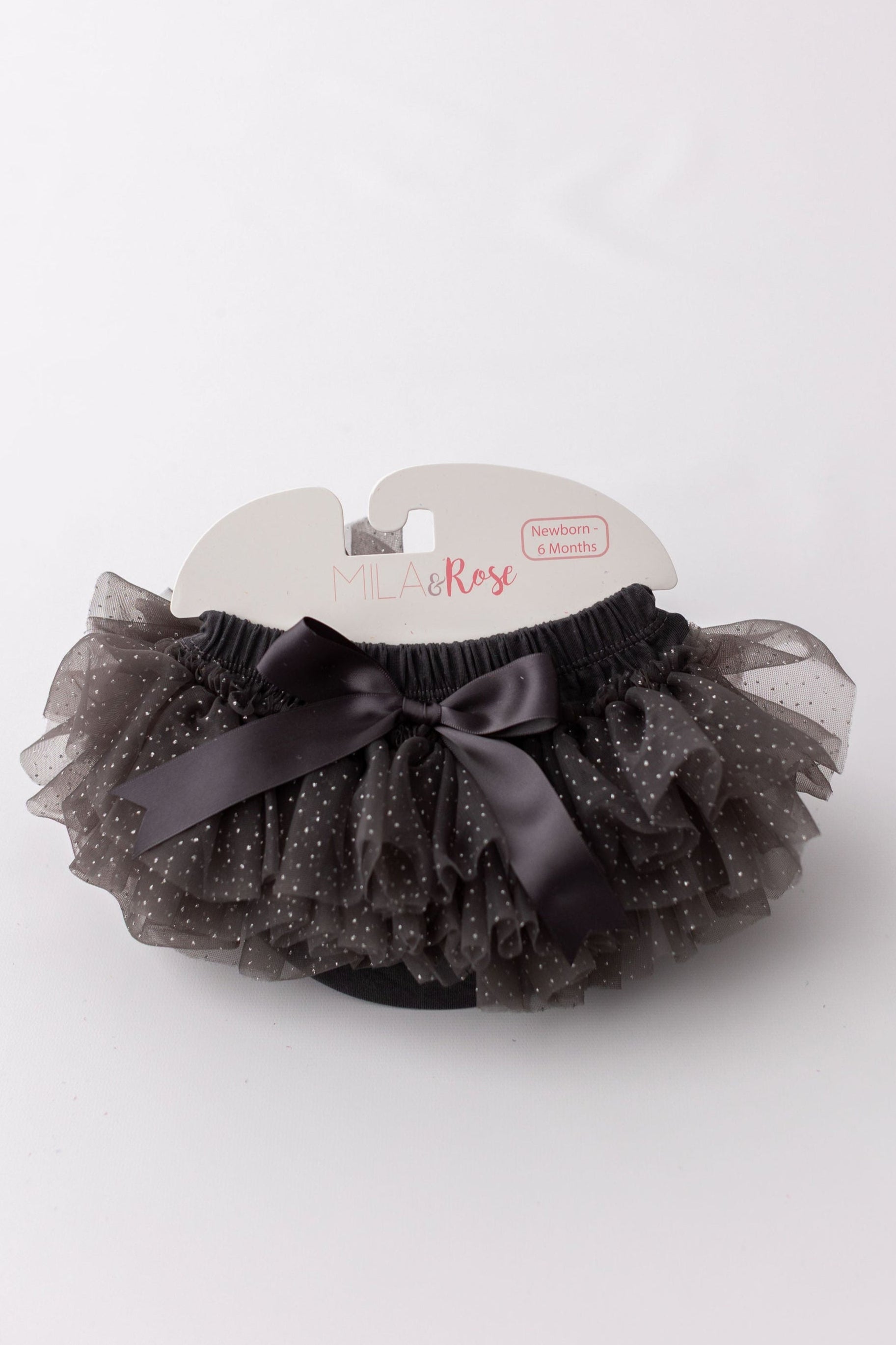 SALE Charcoal & Silver Glitter Ruffle Tutu Bloomer by Mila & Rose ®