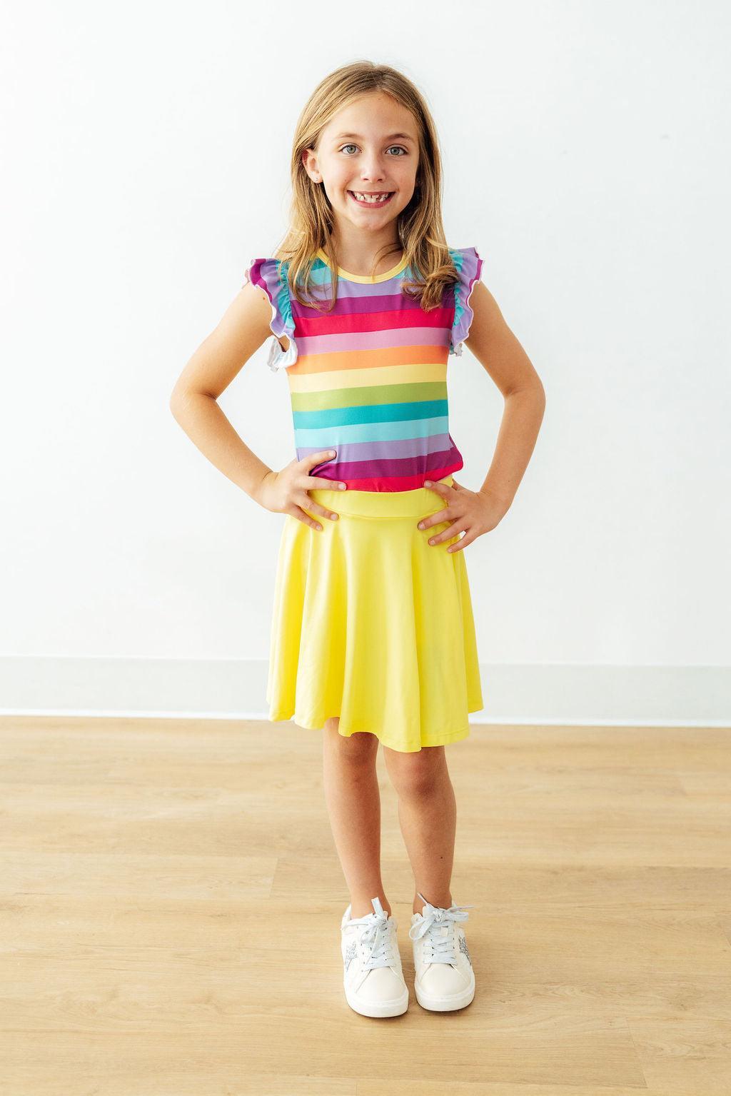 Cheerful Stripes S/S Ruffle Tee by Mila & Rose ®