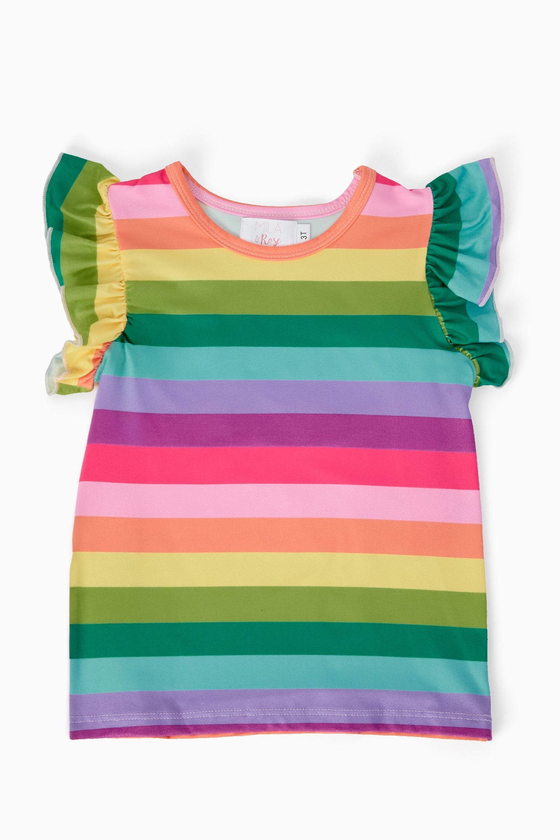 Cheerful Stripes S/S Ruffle Tee by Mila & Rose ®