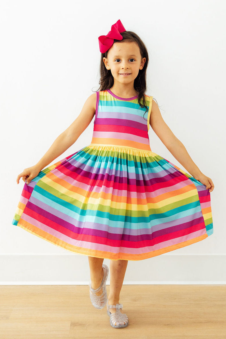 Cheerful Stripes Tank Twirl Dress by Mila & Rose ®