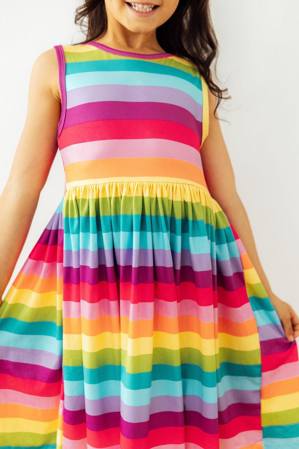 Cheerful Stripes Tank Twirl Dress by Mila & Rose ®