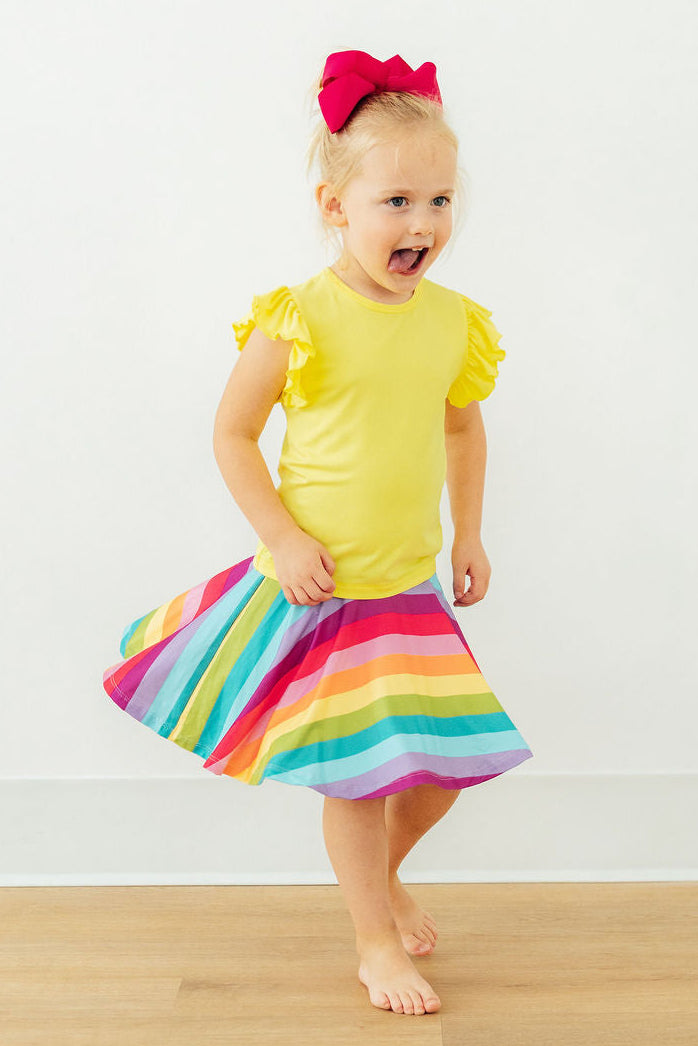Yellow S/S Ruffle Tee by Mila & Rose ®