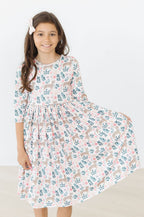 Cheetah Girl 3/4 Sleeve Pocket Twirl Dress by Mila & Rose ®