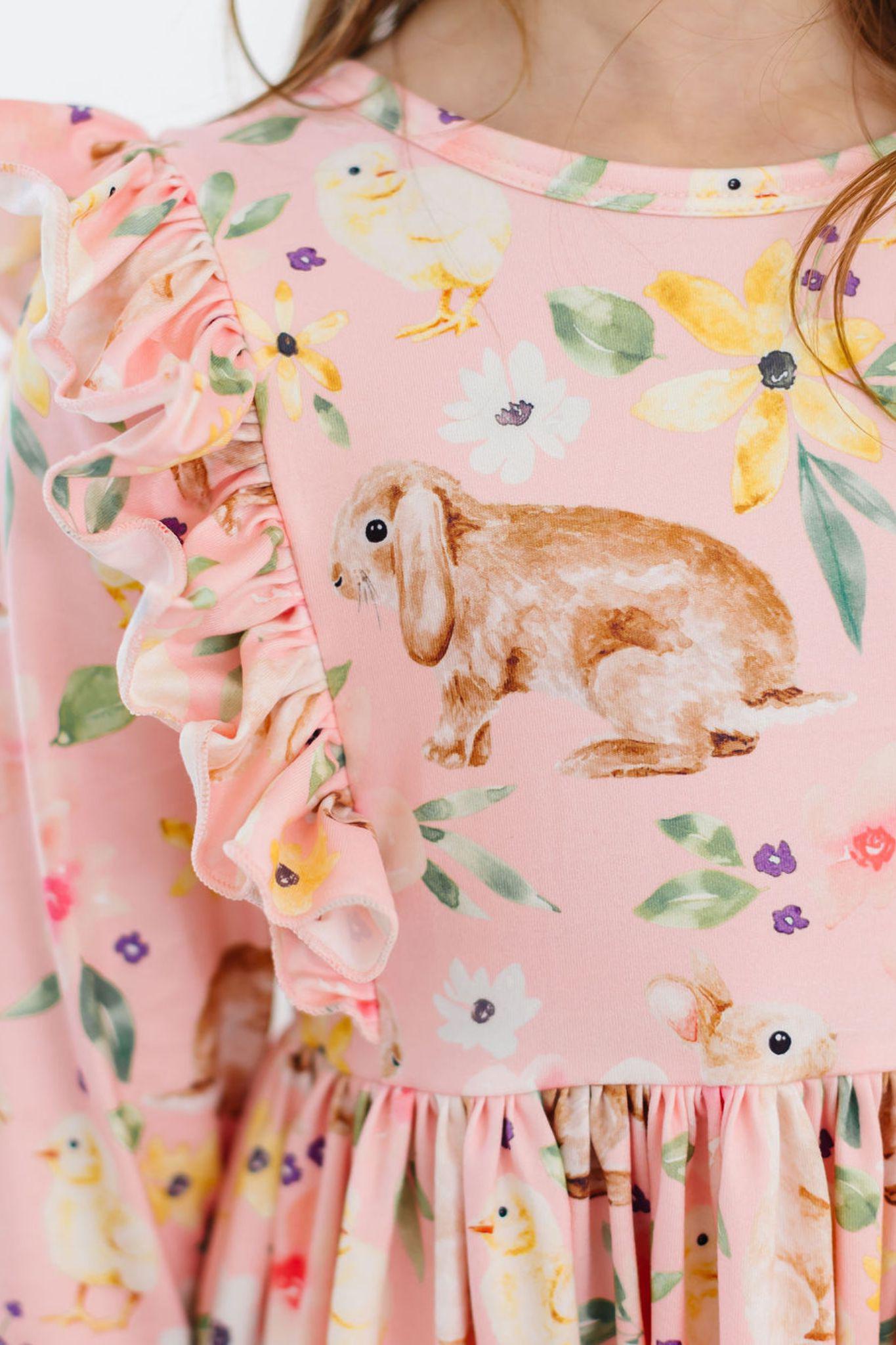 Chicks & Bunnies Ruffle Twirl Dress by Mila & Rose ®