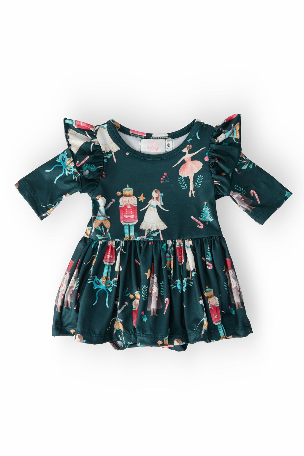 Christmas Ballet 3/4 Sleeve Flutter Twirl Bodysuit by Mila & Rose ®