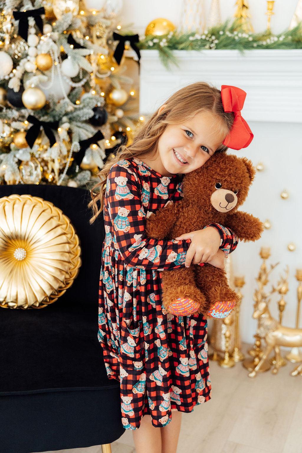 Christmas Bears L/S Pocket Twirl Dress by Mila & Rose ®