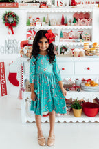 Christmas Candy 3/4 Sleeve Pocket Twirl Dress by Mila & Rose ®