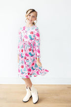 Christmas Cowgirl L/S Pocket Twirl Dress by Mila & Rose ®