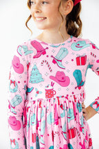 Christmas Cowgirl L/S Pocket Twirl Dress by Mila & Rose ®