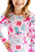 Christmas Cowgirl L/S Ruffle Tee by Mila & Rose ®