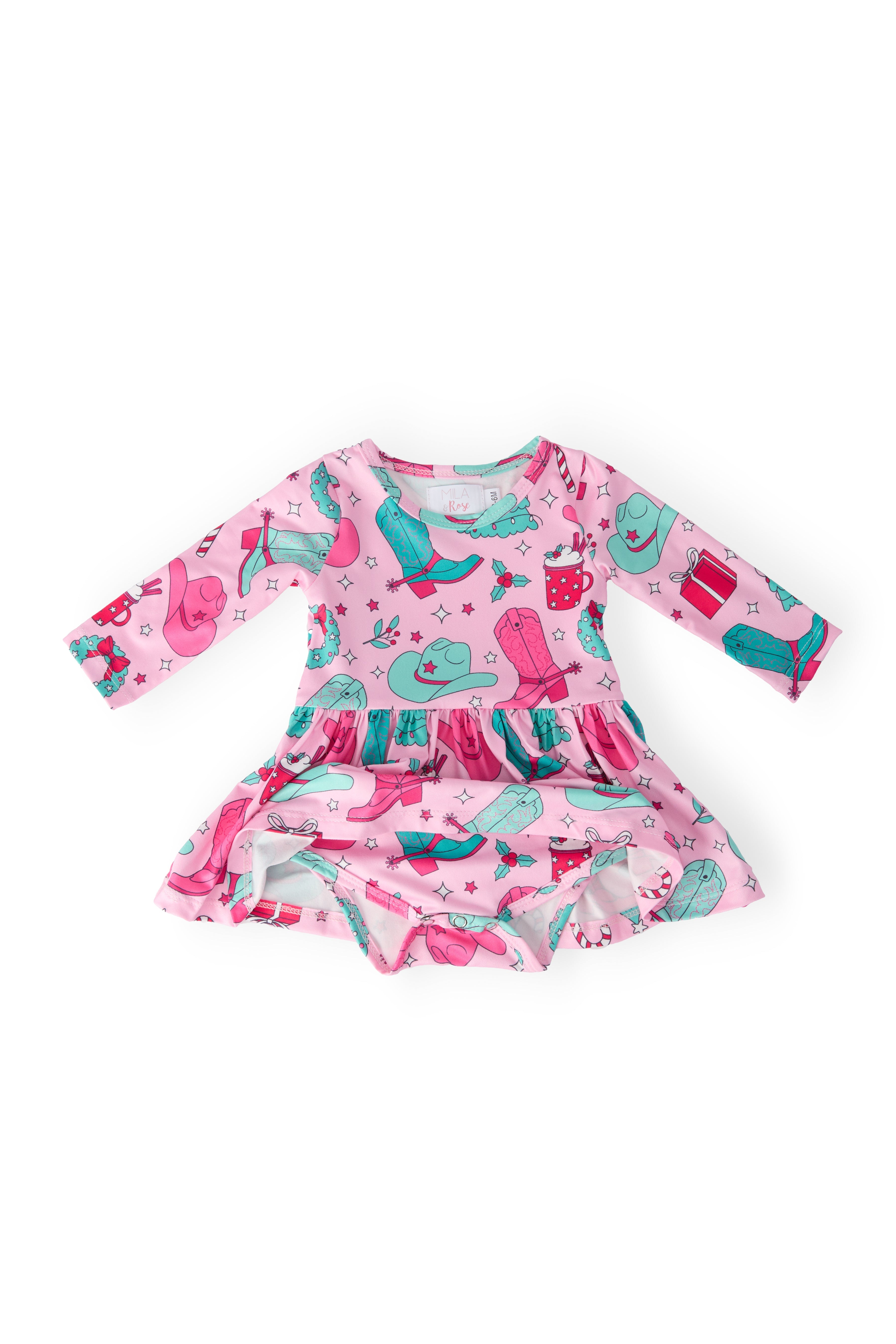 Christmas Cowgirl L/S Twirl Bodysuit by Mila & Rose ®