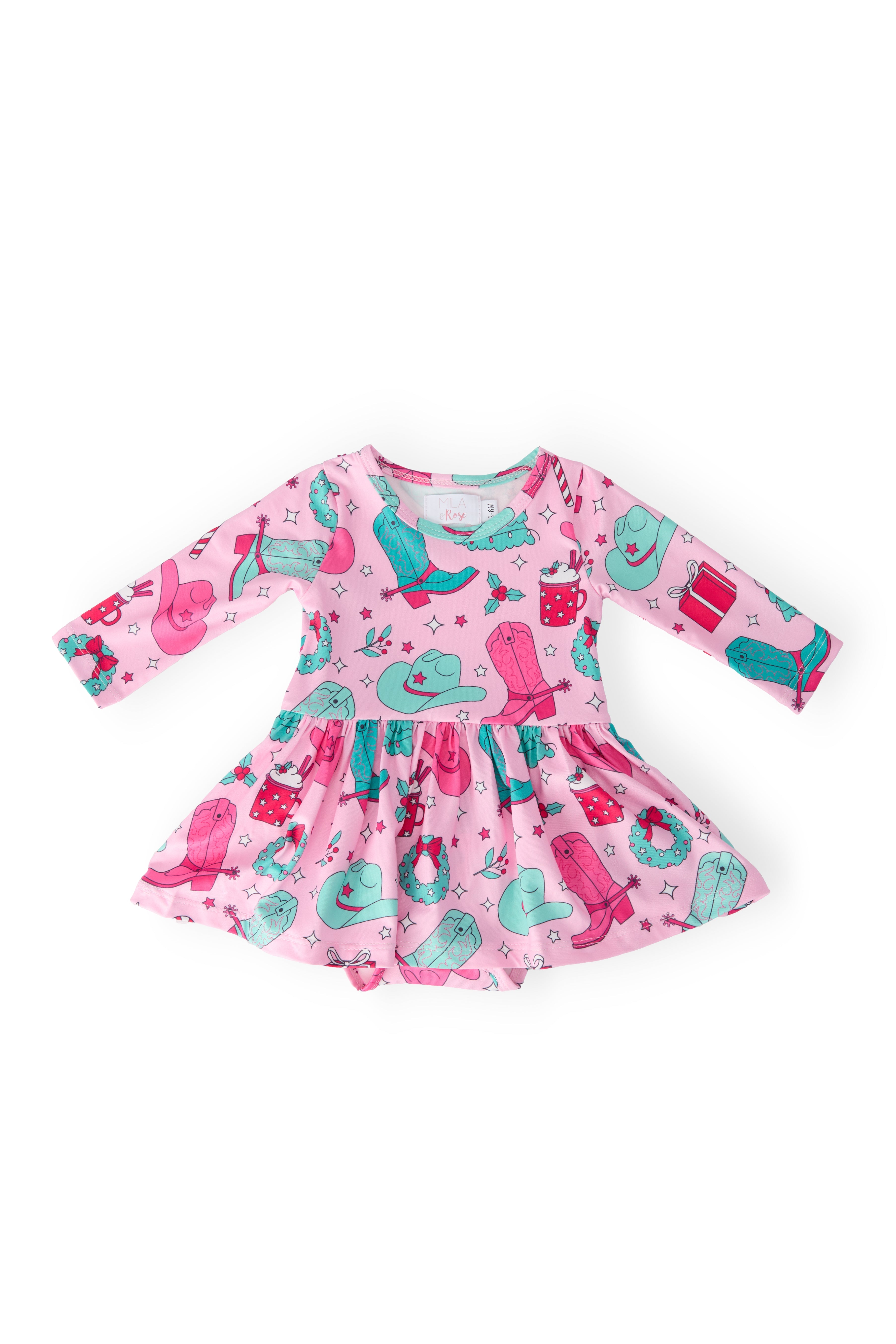 Christmas Cowgirl L/S Twirl Bodysuit by Mila & Rose ®