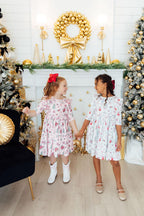 Clara's Christmas 3/4 Sleeve Ruffle Twirl Dress by Mila & Rose ®