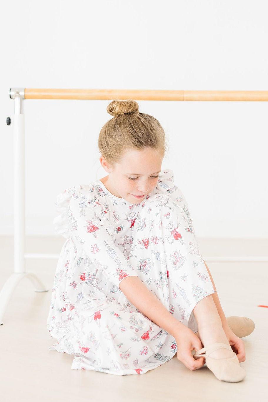 Clara's Christmas 3/4 Sleeve Ruffle Twirl Dress by Mila & Rose ®