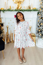 Clara's Christmas 3/4 Sleeve Ruffle Twirl Dress by Mila & Rose ®