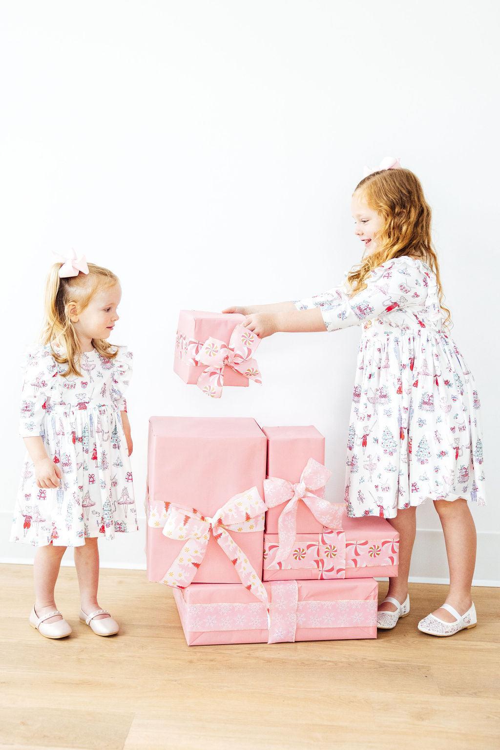 Clara's Christmas 3/4 Sleeve Ruffle Twirl Dress by Mila & Rose ®