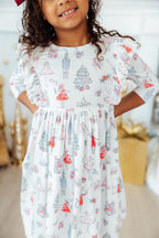 Clara's Christmas 3/4 Sleeve Ruffle Twirl Dress by Mila & Rose ®