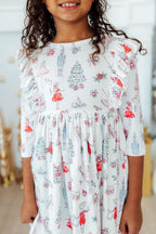 Clara's Christmas 3/4 Sleeve Ruffle Twirl Dress by Mila & Rose ®