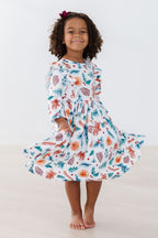 Classic Christmas 3/4 Sleeve Ruffle Twirl Dress by Mila & Rose ®