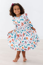 Classic Christmas 3/4 Sleeve Ruffle Twirl Dress by Mila & Rose ®