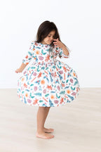 Classic Christmas 3/4 Sleeve Ruffle Twirl Dress by Mila & Rose ®