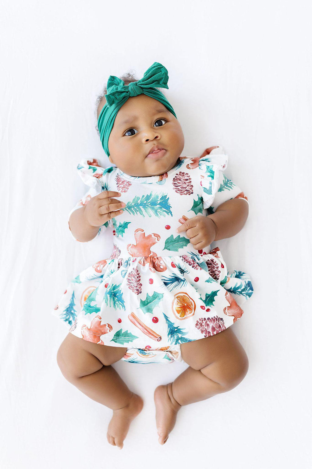 Classic Christmas 3/4 Sleeve Flutter Twirl Bodysuit by Mila & Rose ®