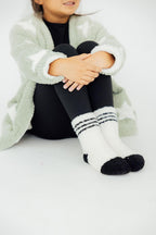 Coconut/Black Sporty Cozy Socks by Mila & Rose ®