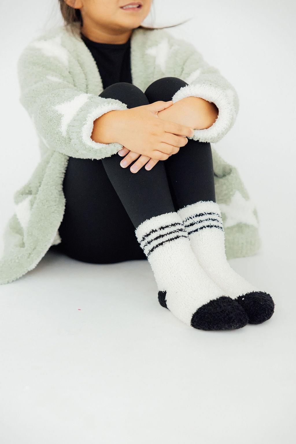 Coconut/Black Sporty Cozy Socks by Mila & Rose ®