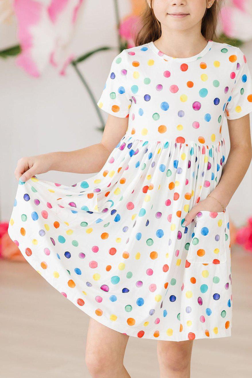 Colorful Dots S/S Pocket Twirl Dress by Mila & Rose ®