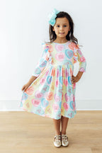 Conversation Hearts 3/4 Sleeve Ruffle Twirl Dress by Mila & Rose ®