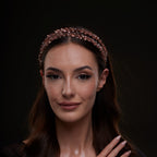 Rose Gold Crystal Beaded Hairband by Bridal Port