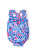 Coral Cove Ruffle Cross Back Romper by Mila & Rose ®