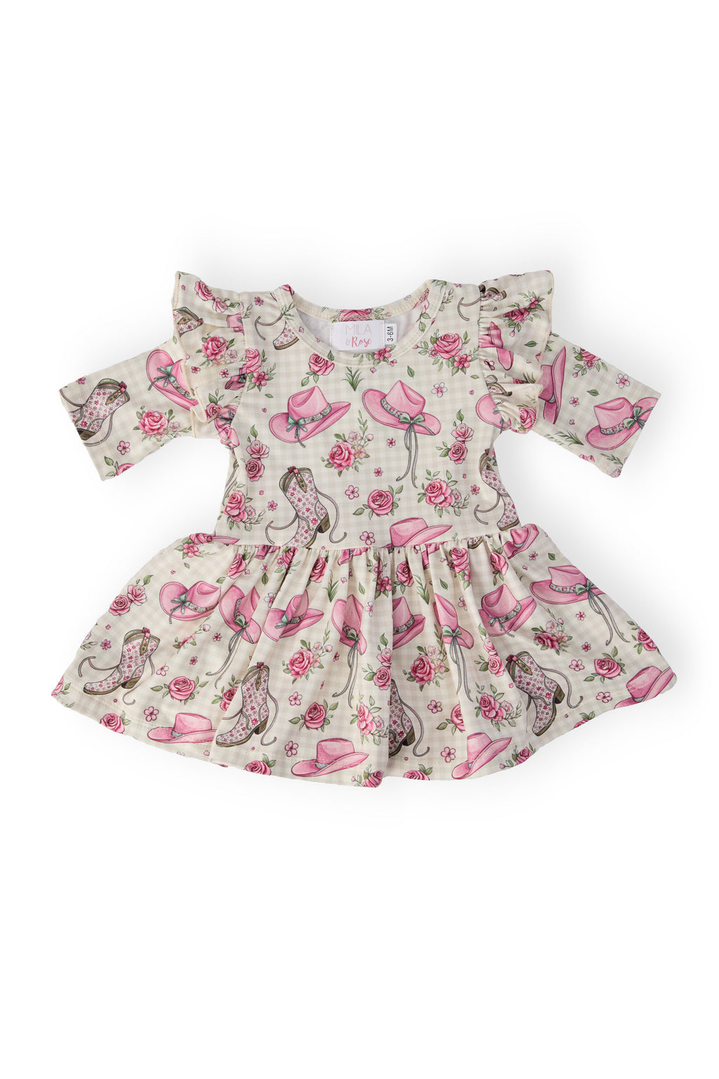 Cowgirl Cutie 3/4 Sleeve Flutter Twirl Bodysuit by Mila & Rose ®