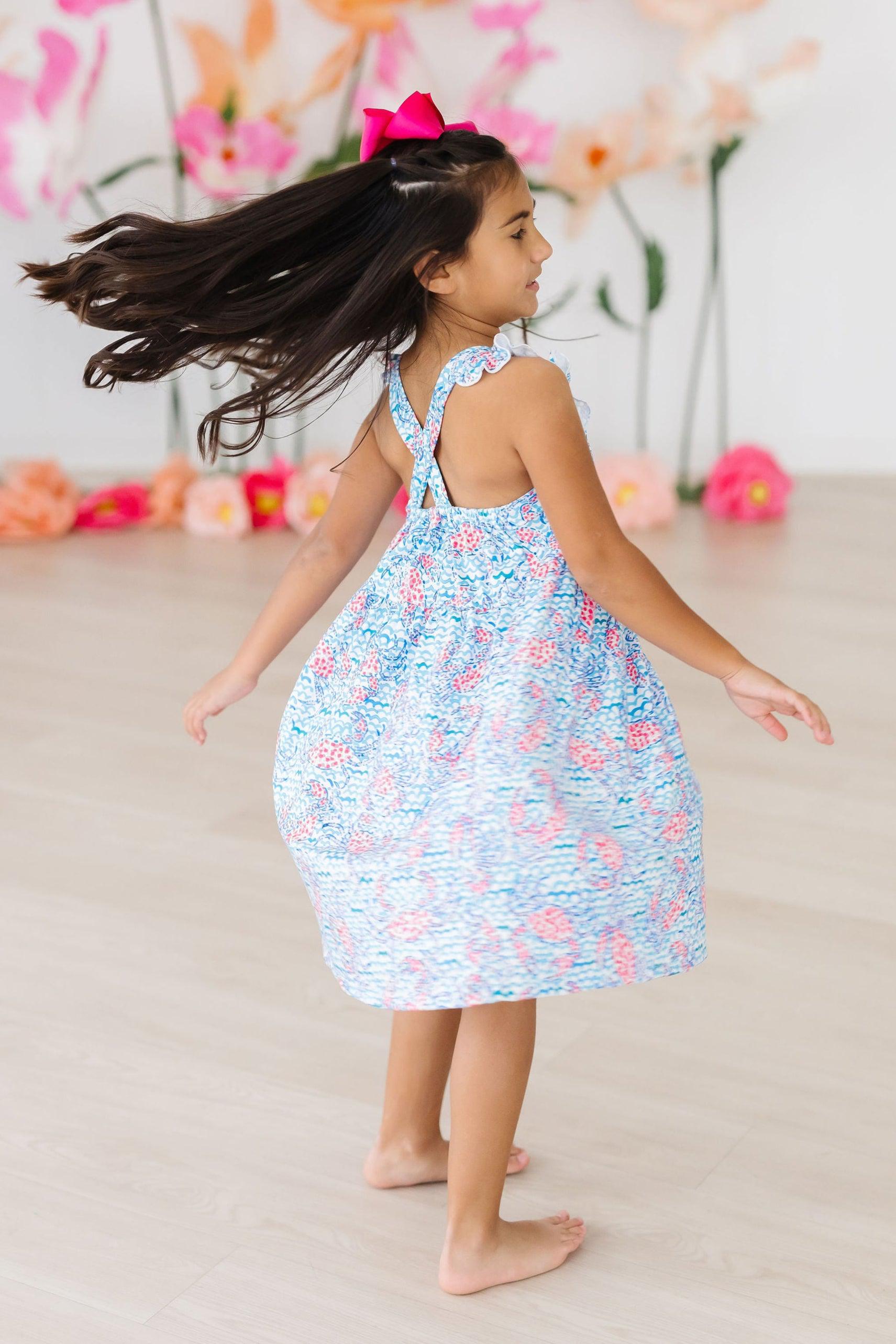 Crab Walk Ruffle Cross Back Dress by Mila & Rose ®