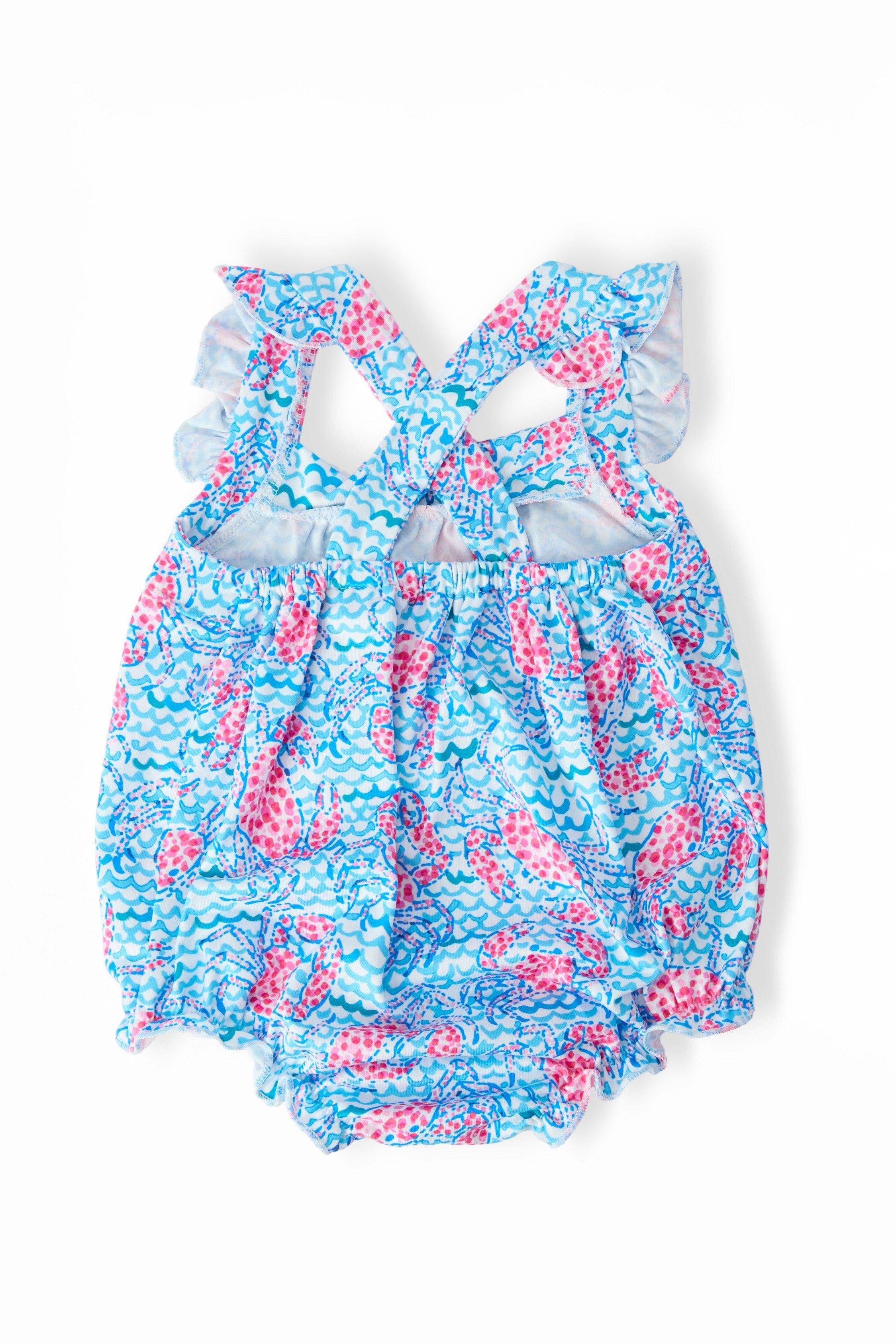 Crab Walk Ruffle Cross Back Romper by Mila & Rose ®
