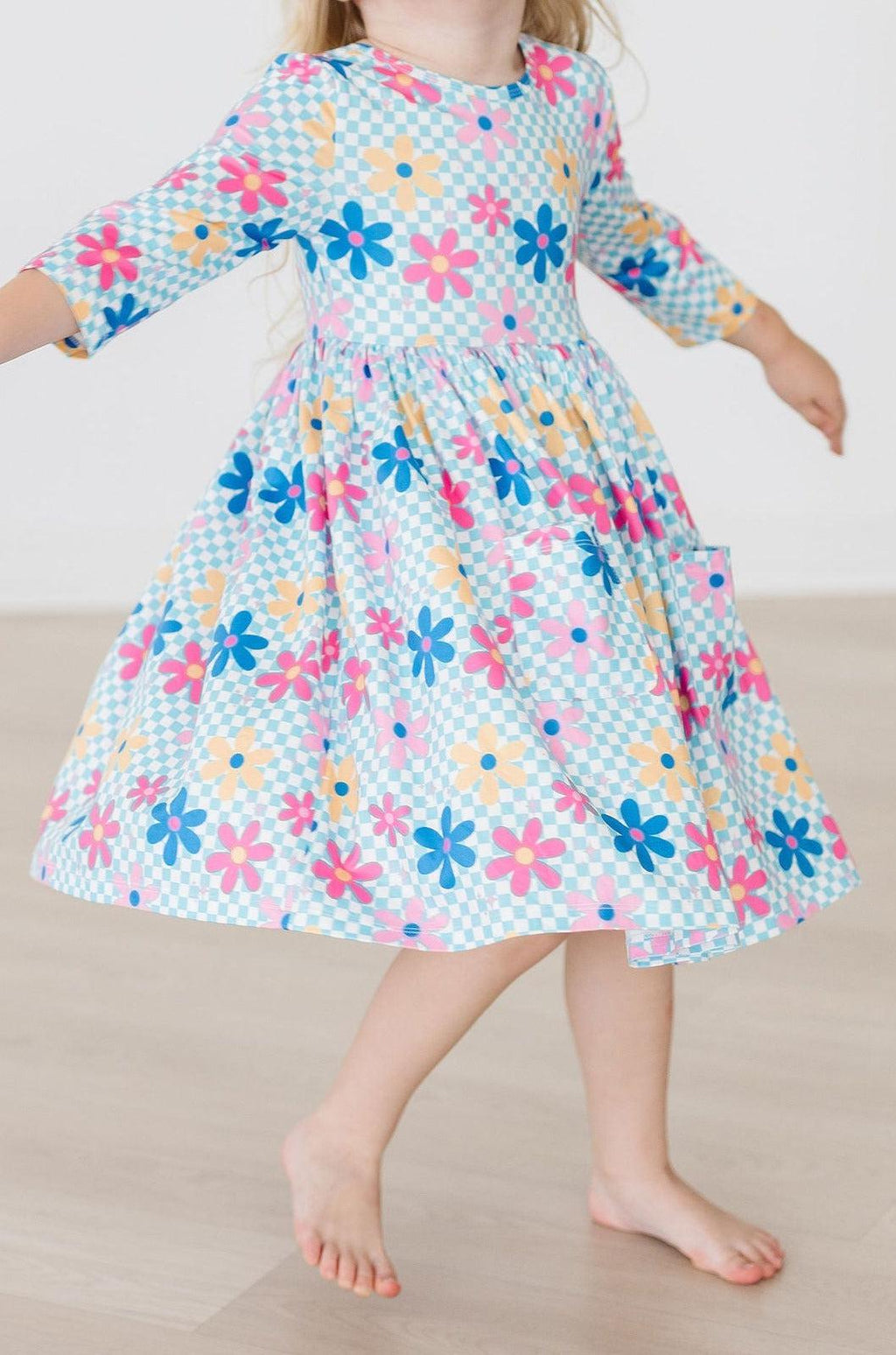 SALE Crazy Daisy 3/4 Sleeve Pocket Twirl Dress by Mila & Rose ®