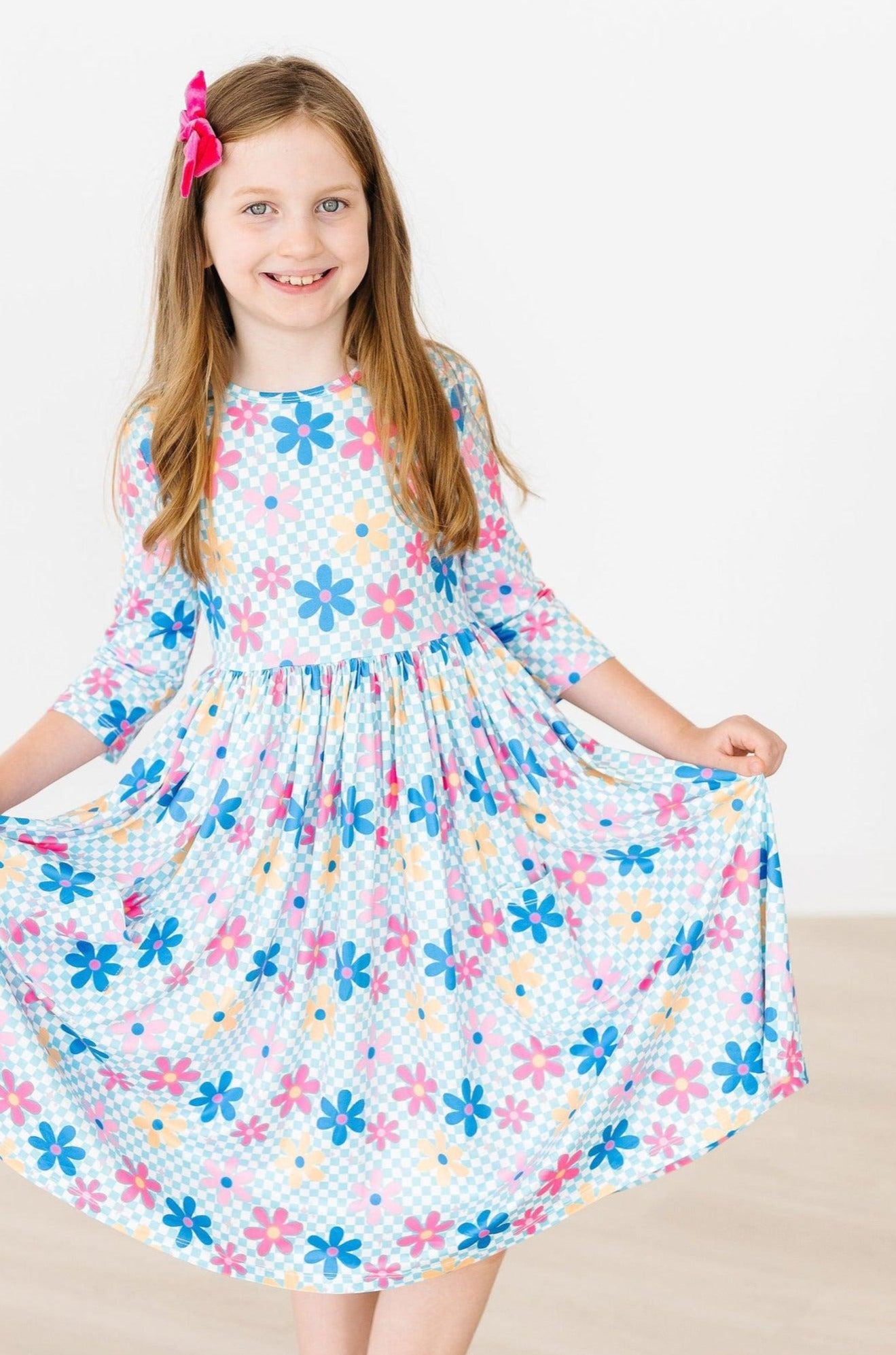 SALE Crazy Daisy 3/4 Sleeve Pocket Twirl Dress by Mila & Rose ®