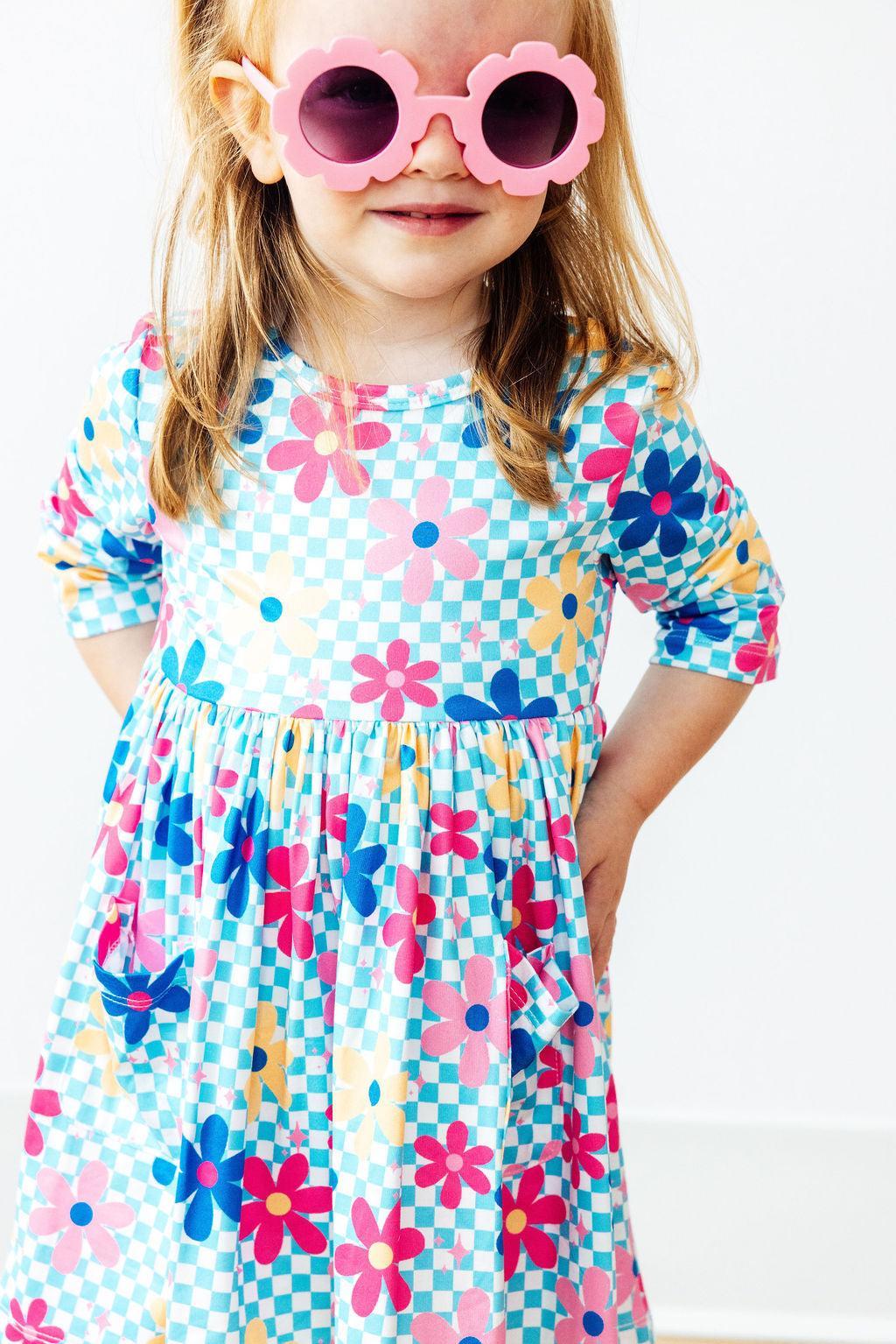 SALE Crazy Daisy 3/4 Sleeve Pocket Twirl Dress by Mila & Rose ®