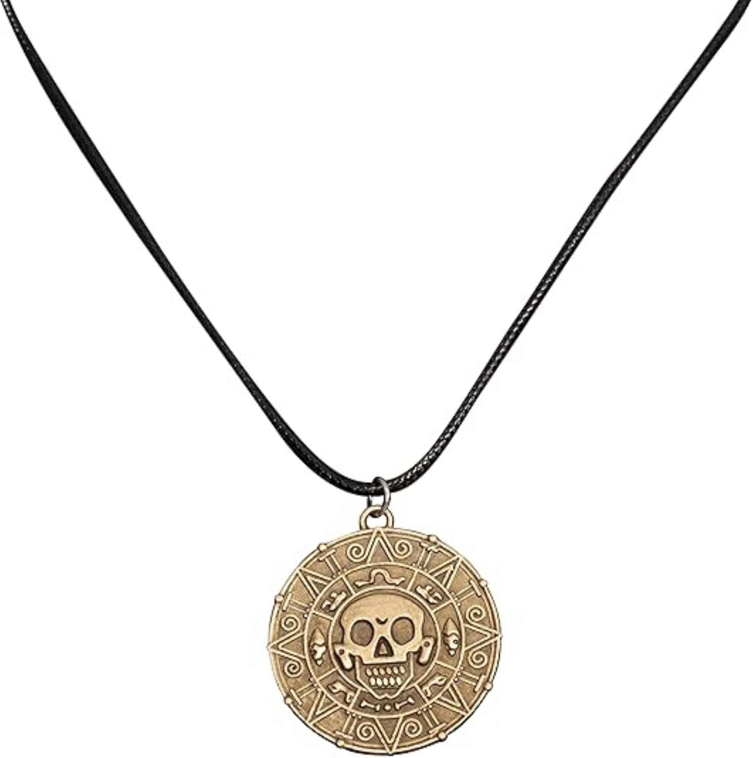 Cursed Pirates Aztec Coin Medallion Necklace Halloween Cosplay Costume Accessory by TVStoreOnline