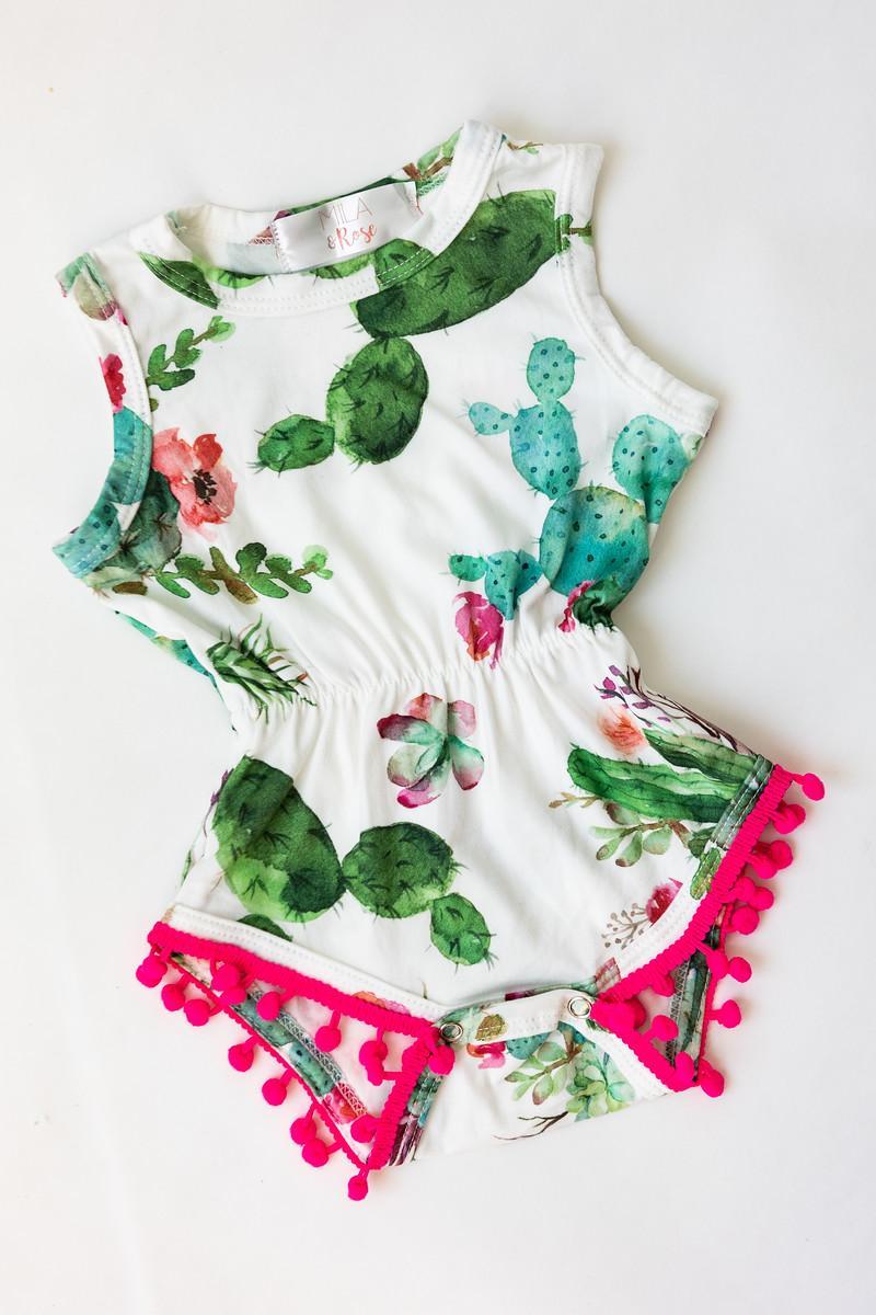Cute Cactus Pom Pom Romper by Mila & Rose ®