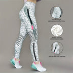 High-Elastic Printed Yoga Leggings – High Waist Tummy Control Fitness Pants by FitiqueFit