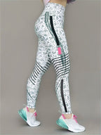 High-Elastic Printed Yoga Leggings – High Waist Tummy Control Fitness Pants by FitiqueFit