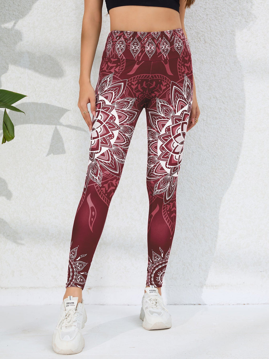 Watercolor Print High-Waist Tummy Control Butt-Lifting Yoga Leggings by FitiqueFit