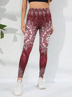 Watercolor Print High-Waist Tummy Control Butt-Lifting Yoga Leggings by FitiqueFit
