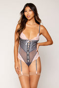 Silver Lace Up Teddy with Lace by 3wishes.com