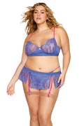 Plus Size Periwinkle Bra and Skirt Set by 3wishes.com