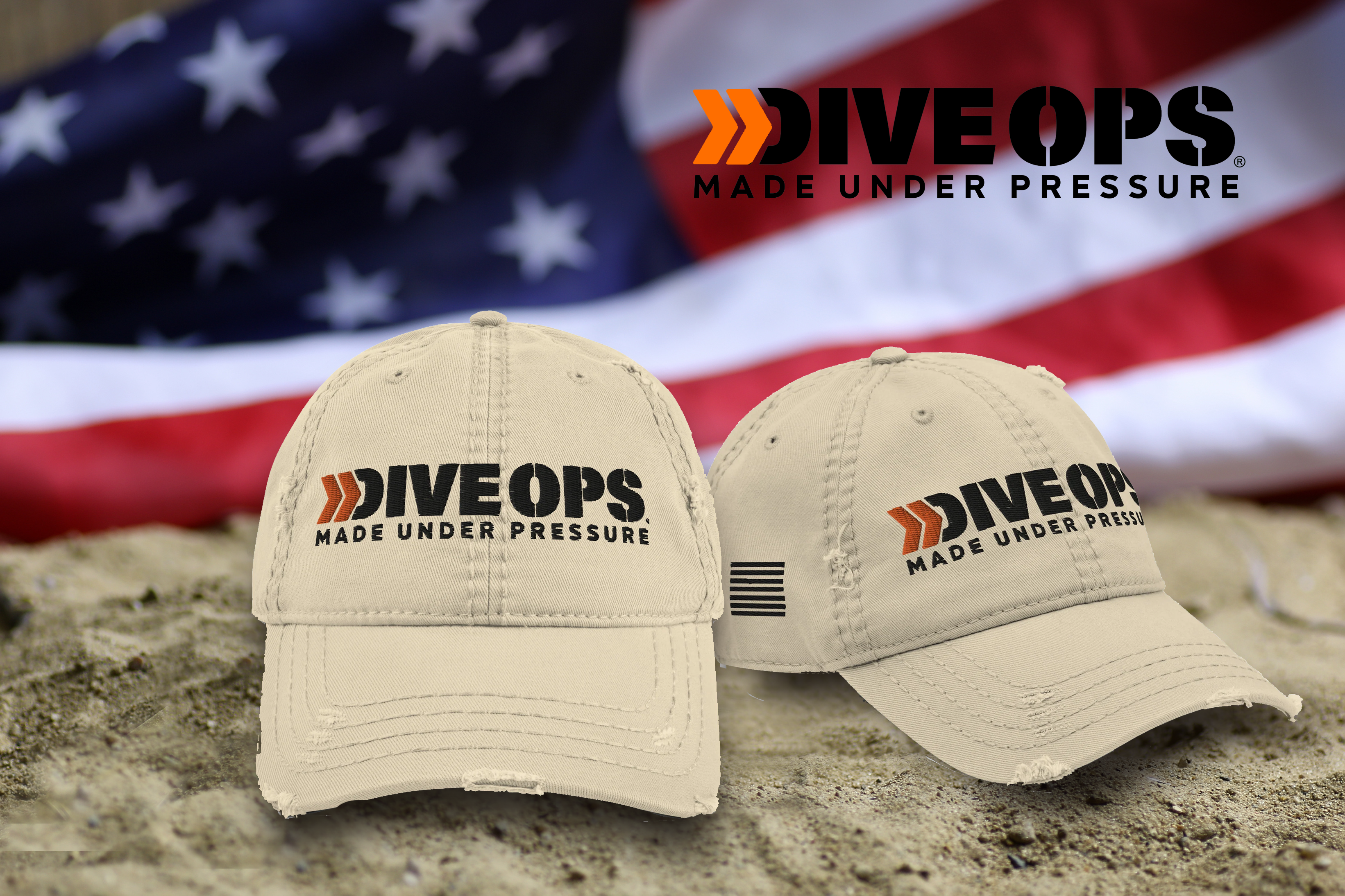 DIVE OPS™ / Distressed Dad Hat by DeepSea Locker