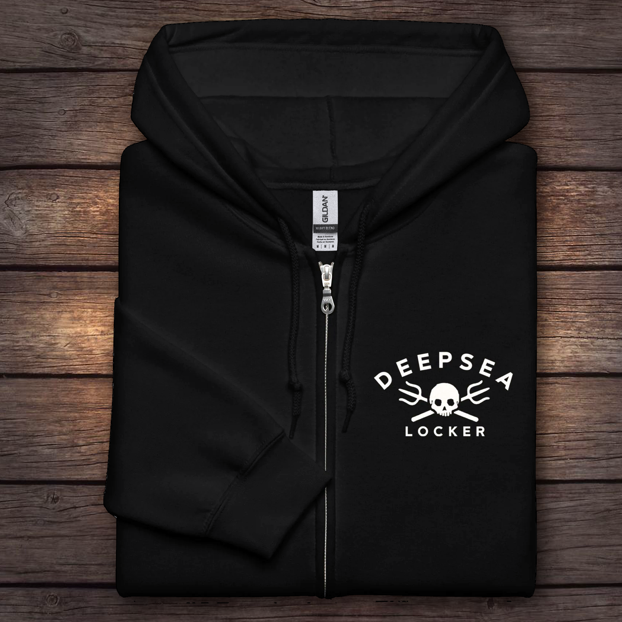 DEEPSEA Skull Trident Unisex heavy blend zip hoodie by DeepSea Locker