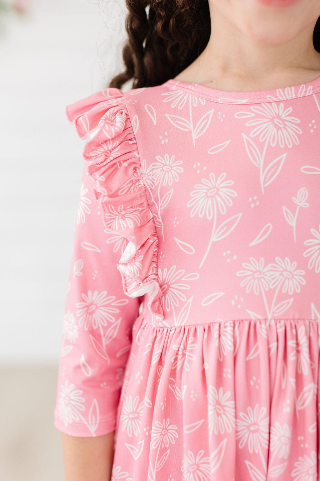 Dahlia Doodles 3/4 Sleeve Ruffle Twirl Dress by Mila & Rose ®